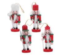 ERINGOGO 4 Pièces Lot de Décorations de Noël Petits Soldats Casse Noisette Traditionnels Ornements Suspendus pour Arbre de Noël Décoration de Table et Bureau Festive Hauteur