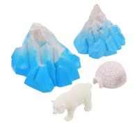 ERINGOGO 4 pièces Mini Igloo Model Set with Polar Bear Figurines Realistic Small Ice Houses Toys for Dollhouse Decoration and Winter Diorama Accessories