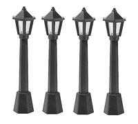 ERINGOGO 4 pièces Mini Lampadaire Rue Miniature Noir Décoration Maison de Poupée Accessoire DIY pour Lampe Maquette Réaliste et Résistante Décor Micro Paysage