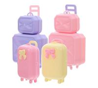 ERINGOGO 4 Pièces Mini Suitcase Toy for Dolls Portable Doll House Luggage Storage Box Realistic Miniature Travel Case for Creative Play