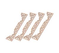 ERINGOGO 4 Pièces Miniature Wood Onlays for DIY Table and Dollhouse Unfinished Chinese Architectural Beam Decorations Authentic Carved Texture for Furniture and Garden Buildings