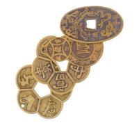 ERINGOGO 4 Pièces Monnaie Anciennes Chinoises Laiton pour Divination Feng Shui Symbole de Richesse et Décoration Amulette pour Prospérité et Harmonie