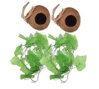 ERINGOGO 4 pièces Nid Suspendu en Graine de Noix pour Reptiles Lot Lianes Artificielles Maison Confortable pour Lézards et Petits Animaux
