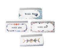 ERINGOGO 4 Pièces Planner Set Undated Daily And Weekly Coil Notebooks Portable Compact To Do List Journal For Organization And Scheduling