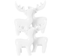 ERINGOGO 4 Pièces Statuette de Petit Cerf en Céramique Blanche, Figurine Faon Décorative, Décor de Table, Décoration Intérieure, Présent, pour Maison et Jardin
