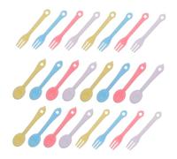ERINGOGO 40 Ensembles Miniature Plastic Tableware Set Tiny Spoons Forks for Dollhouse Decor Creative Play Portable Mini Kitchen Utensils for