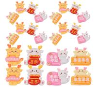 ERINGOGO 40 pièces Breloques Dragon Résine Décorations DIY pour Coque Téléphone Accessoires Faits Main Résistants pour Bijoux Sacs Vêtements Cartes Boîtes Cadeau Fête