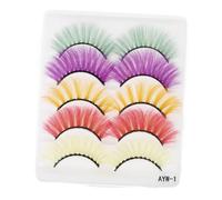 ERINGOGO 5 Faux Cils Colorés pour Maquillage de Fête et Cosplay Doux et Extensions Deyelashes pour Halloween Mariage et