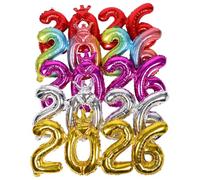 ERINGOGO 5 Pièces Ballons Chiffres Aluminium Doré et Argenté Lot de Jumbo Décorations Brillantes pour Fête Du Nouvel An Accessoires Photo et Ambiance Festive pour Soirée Réveillon