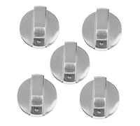 ERINGOGO 5 pièces Boutons de pour Brûleur de Cuisinière Gaz Lot de Argentées Remplacement Pratique Bouton Marche Arrêt pour Plaque de Cuisson Intégrée