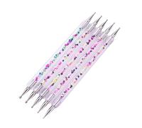 ERINGOGO 5 pièces Lot de Stylos Manucure Double-pointes pour Nail Art Outils Dotting pour Pose de Pierres Stylos Peinture Acrylique Colorés pour Décoration Ongles Professionnelle Domicile