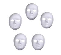 ERINGOGO 5 Pièces Masques DIY à Peindre Papier Pâte Blancs pour Garçon Fille Masque Carnaval Fête Mascarade Réutilisable pour Carnaval Spectacles et Halloween