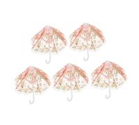 ERINGOGO 5 Pièces Mini Parasol Décoratif Lot de Accessoires Dentelle pour Maison Miniature Jouets Parasols Solides pour Fille pour Décor de Mini Scène et DIY Couleur