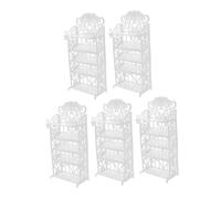 ERINGOGO 5 pièces Miniature Doll Shoe Rack Organizer Mini Hollow Out Dollhouse Shelf for Doll Sandals Boots Storage Childrens Playset Accessory