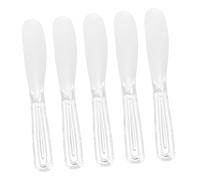 ERINGOGO 5 pièces Spatules Cosmétiques Silicone Transparent pour Facial Cuillères Applicatrices Uniformes pour Crème Sérum et Soins Contour des Yeux Outil pour Mélange et Réutilisable
