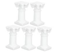 ERINGOGO 5 pièces Statue Colonne Romaine Mini Résine Statuette Décorative Stable pour Maison Bougeoir Chandelle Salon Mariage