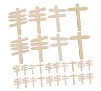 ERINGOGO 50 Pièces Insert décoratif Jouets éducatifs pour Tout-Petits Tableau mémo décoratif Babillard Mini Panneau de signalisation Jouets de de Maison de poupée Bois Kaki