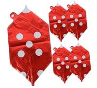 ERINGOGO 5pièces Ballons Aluminium Mylar Forme De Dés Décorations De Fête Thème Des Jeux De Pour Anniversaire Soirée Jeux Et Événements Festifs Couleur Rouge