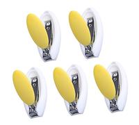 ERINGOGO 5pièces Kit Coupe-ongles pour Garçon Fille Œuf Lot de Outils de Soin avec Motifs Amusants Manchon de Protection Amovible Acier Inoxydable Couleur Aléatoire