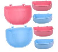 ERINGOGO 6 pièces Bol Suspendu pour Petits Animaux et Sûr pour Cage Hamster Chinchilla Lapin Bol Eau et Nourriture Pratique Lot Rose et Bleu