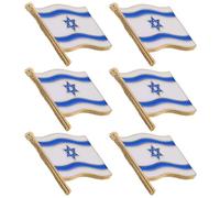 ERINGOGO 6 Pièces Broche Drapeau D’israël en Alliage, Épinglette | Fixation Sûre, Pose Facile, Légère, Éclat Solide, Décor de Célébration