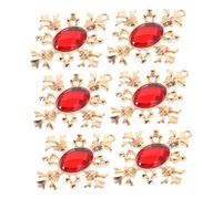 ERINGOGO 6 Pièces Charms Croix Baroque avec Rouge Accessoires Couronne DIY pour Bracelets Colliers Boucles Doreilles Fournitures Artisanales Élégantes