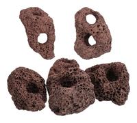 ERINGOGO 6 Pièces de Volcaniques pour Aquarium Trous Doubles, Base Annulaire en Pierre Volcanique, Facile à Installer, Fixation des Plantes Aquatiques, Décoration pour Aquarium et Bassin
