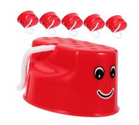 ERINGOGO 6 pièces Échasses Éducatives pour Maternelle Jeu Interactif Parent Garçon Fille Sportif pour Entraînement Coordination et Concentration des Garçon Fille Rouge