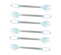 ERINGOGO 6 pièces Gratte-dos Télescopique Extensible Acier Inoxydable Léger Portable pour Soulagement Rapide des Démangeaisons Manche Rétractable Ergonomique pour Adultes