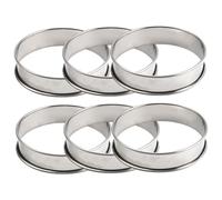 ERINGOGO 6 pièces Lot de Anneaux à Mousse Acier Inoxydable Antiadhésifs Moules à Pâtisserie Ronds Ergonomiques pour Cuisson et Décoration de Gâteaux Multifonction pour Mousse Donuts et