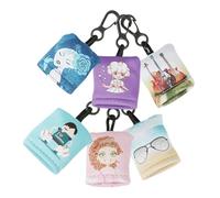 ERINGOGO 6 pièces Lot de Lingettes Nettoyantes Microfibre Multifonctions pour Lentilles et Écrans de Téléphone avec Porte-clés Décoratif Nettoyage Doux et Réutilisable pour Lunettes