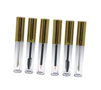 ERINGOGO 6 pièces Lot de Tubes de Gloss à Lèvres Vides Dorés Flacons Rechargeables pour Maquillage Sub-bouteilles Étanches pour Eyeliner Brosse à Cils et Brillant à Lèvres