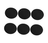 ERINGOGO 6 pièces PU Cuir Noir Ultra-fin Houppette Maquillage Douce et Légère Rondes pour Poudre Fond de Teint et Application Visage