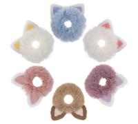 ERINGOGO 6 pièces Scrunchy Hair Ties With Cat Ears For Elastic Ponytail Holders In Soft Hair Bands For Parties Daily Use And Gifts