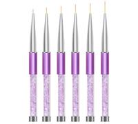ERINGOGO 6 pièces Set de Pinceaux Nail Art Pull Line Peinture Double Embout pour Décoration Ongles DIY Pinceaux pour Lignes Fleurs et Points Outils Durables et Faciles à Nettoyer