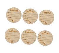 ERINGOGO 6pièces Cartes De Naissance Bois Pour Accessoires Photo Mensuels Et Annonces De Croissance Pour Fête Maternelle Et Souvenirs Enfantins
