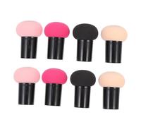 ERINGOGO 8 pièces Ensemble de 8 éponges à maquillage champignon pour application humide et sèche éponges cosmétiques et élastiques en beige rouge vif noir et rose 2 pièces de chaque