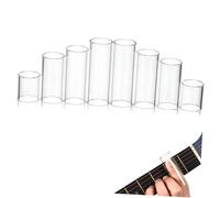 ERINGOGO 8 pièces Glass Guitar Slide Rings Finger Covers For Acoustic And Electric Guitars Smooth Glass Slides In Multiple For Comfortable Playing And Enhanced Tone