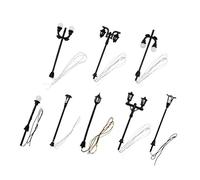 ERINGOGO 8 pièces Mini Lampadaires Jardin Décor Compact pour Aménagement de Scènes Miniatures Lumières de Rue Modèles Résistants et Faciles à Installer