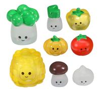ERINGOGO 8 Pièces Miniature Légumes Lumineux Décoratifs Figurines Miniatures Citrouille Champignon Ail Tomate Décorations Micro Jardin DIY Ornement Artisanal pour Maison et