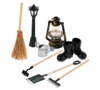 ERINGOGO 8 pièces Pelle Râteau Houe Miniature Accessoires Durables pour Jeu Créatif Garçon Fille et Décoration Jardin Miniature