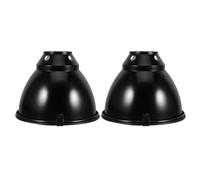 ERINGOGO Abat-Jour Chauffant en Acier Inoxydable Noir pour Reptiles, 2 Sets, Dôme Dissipation Thermique et Réflexion Optimale, pour Terrarium et Chauffage de Jeunes Animaux