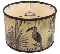 ERINGOGO Abat-jour Suspendu Tambour en Bambou Imprimé, Abat-jour de Rechange pour Lampe à Suspendre, Accessoire Décoratif Vintage pour Plafonnier, Éclairage Doux et Chaleureux, Modèle J
