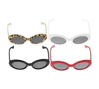ERINGOGO Accessoires de Costume pour Animaux de Compagnie Lunettes de Soleil Miniatures 4pcs PC Petites Lunettes de Soleil Style rétro Motif léopard pour Puppy et Kitten