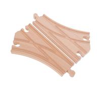 ERINGOGO Accessoires de Rails en Bois pour Train Miniature 2pcs, Jouet Éducatif Extensible en Bois Khaki, Compatible Circuits de Train pour Garçon et Filles