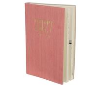ERINGOGO Agenda A5 2027 Pages Segmentées et Repères Mensuels Clairs, Couverture en Similicuir Rose, pour Bureau et Organisation Quotidienne