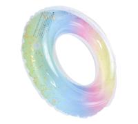 ERINGOGO Anneau de Natation Gonflable Translucide à Paillettes Dégradé Arc Ciel Bouée Piscine pour Adultes Flottant Pratique pour Baignade et Jeu Piscine