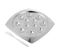 ERINGOGO Assiette Escargot Inoxydable avec Fourchette Dents Plat de Cuisson et Service pour Escargots Huîtres Fruits de Mer et Apéritifs Usage Domestique et Restauration