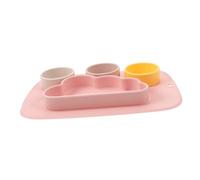 ERINGOGO Assiette Silicone Pour Bébés Plateaux à Succion Forme De Vaisselle Antidérapante Pour Repas Des Tout-petits Compatible Sevrage Mené Par Garçon Fille Couleur Rose