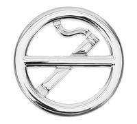 ERINGOGO Autocollant Métallique «interdit de Fumer» 3d Argenté, Panneau D’avertissement Adhésif pour Véhicule, Autocollants Interdiction de Fumer Solide, pour Voiture et Espace Intérieur